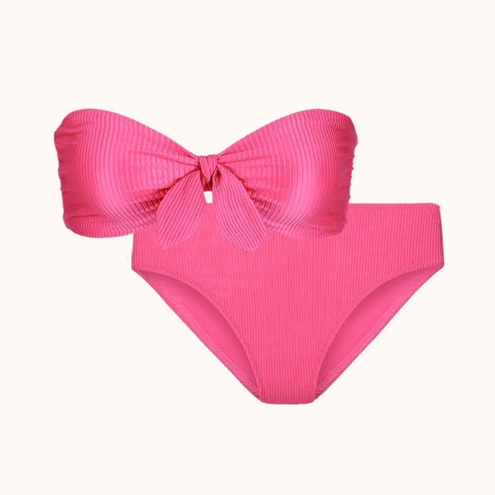 NWT - Lively Pink Bandeau Bikini Set